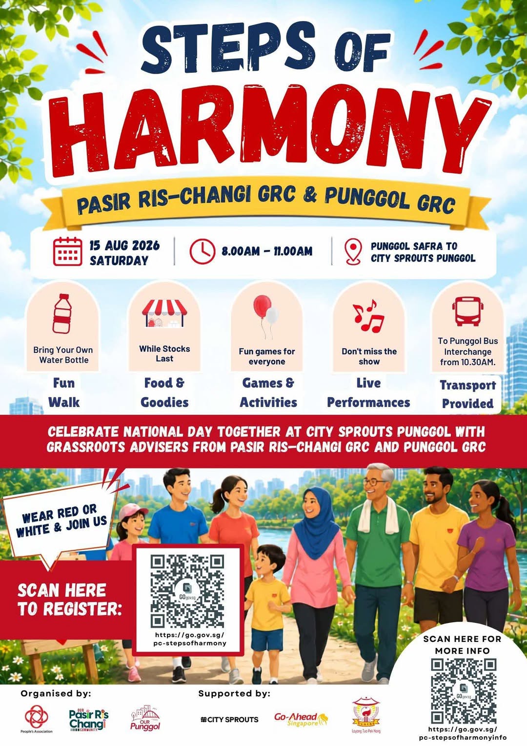 Steps of Harmony National Day Walk in Punggol on 15 August 2026