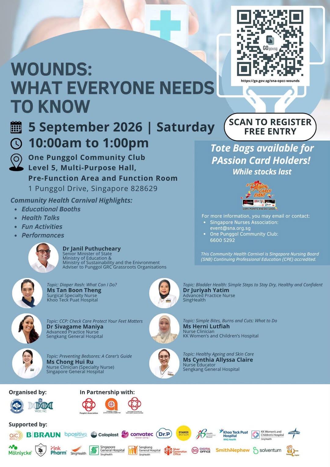 Community Health Carnival on Wound Care at One Punggol CC on 5 September 2026