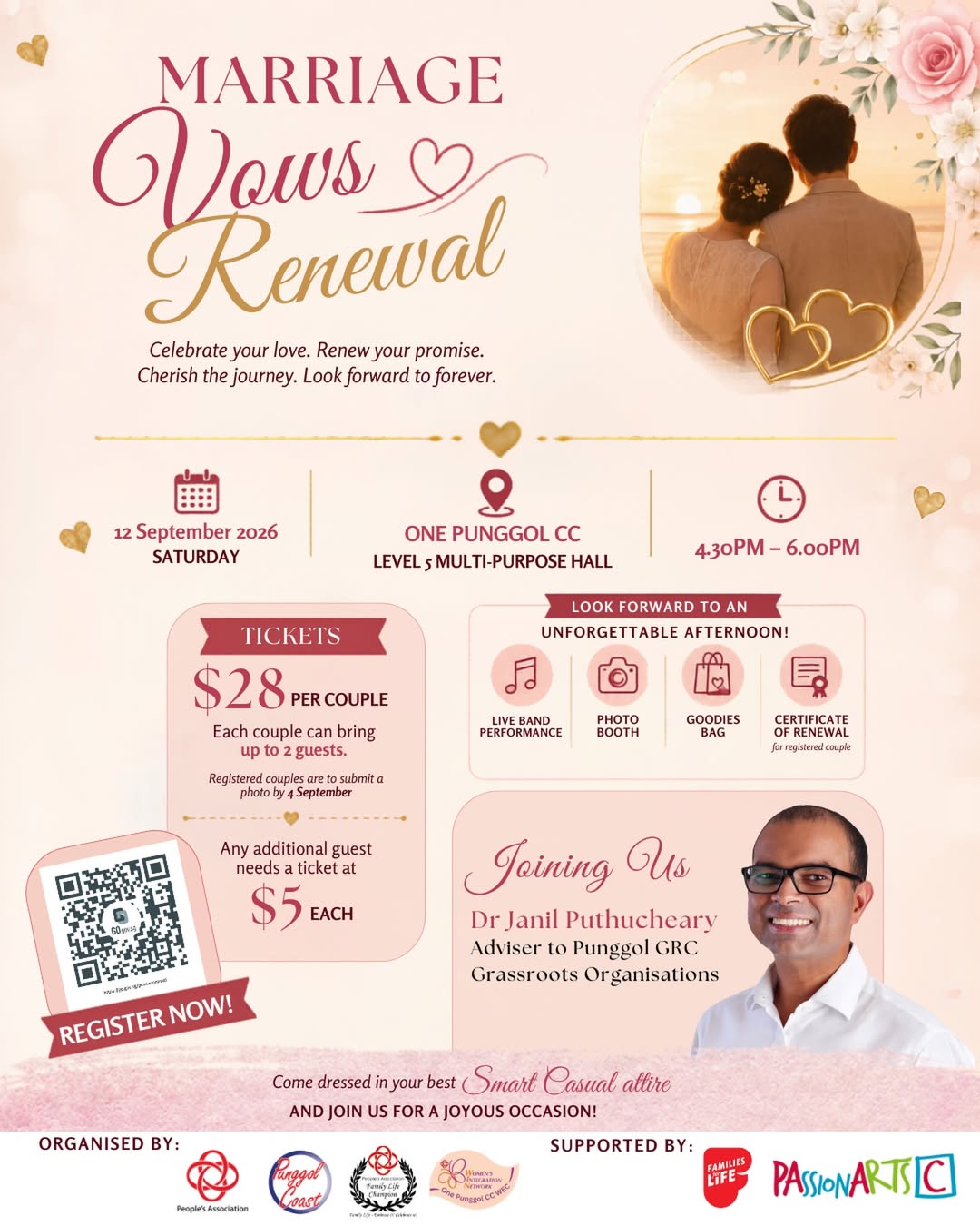 Marriage Vows Renewal 2026 at One Punggol CC on 12 September