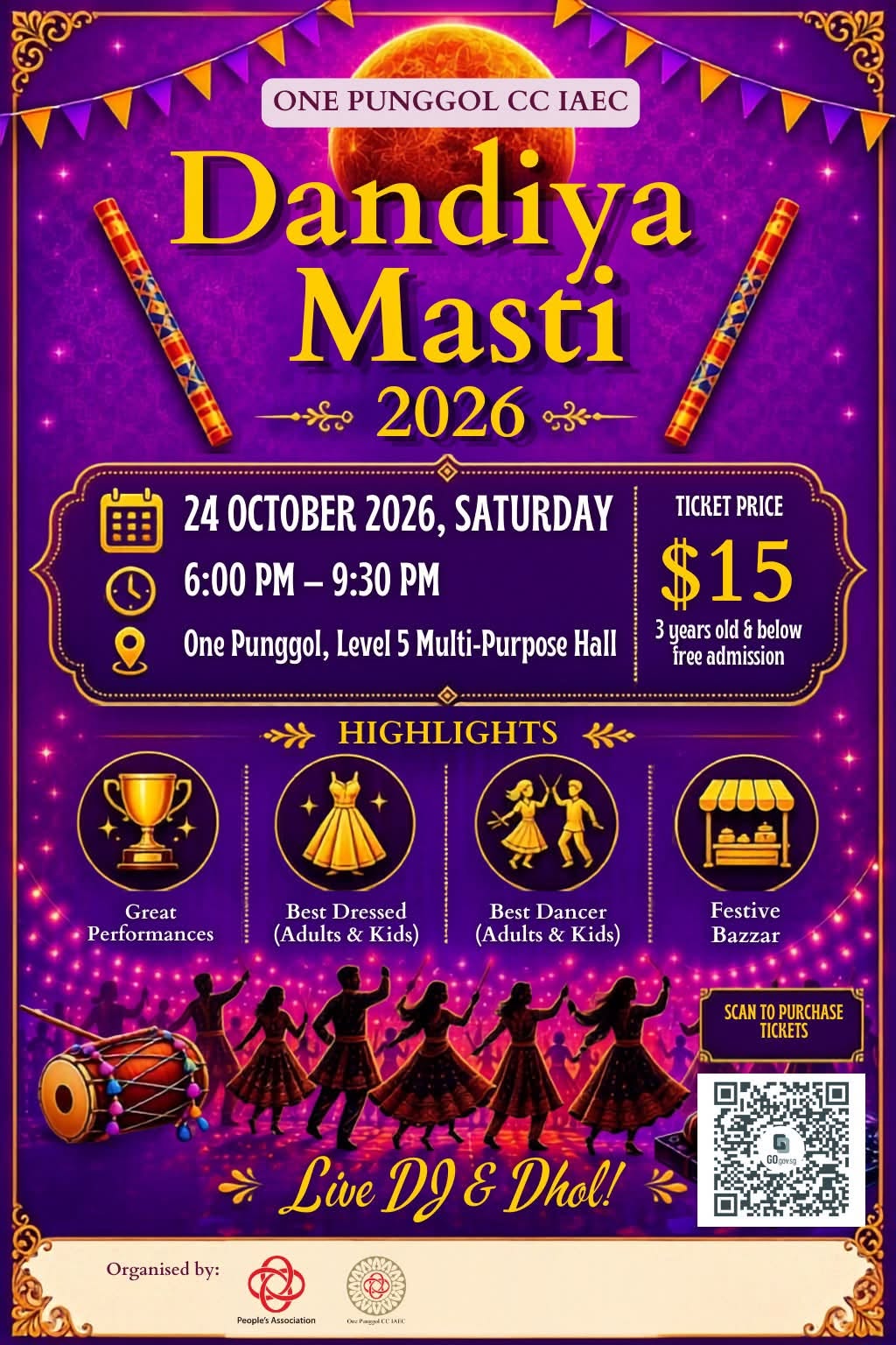 Dandiya Masti 2026 at One Punggol: Tickets at $15