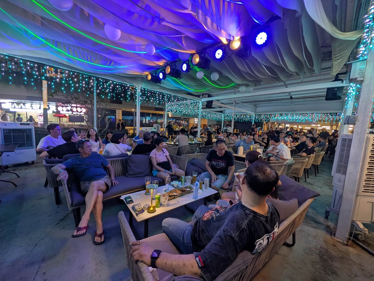 Crowded indoor lounge during Oktoberfest at Punggol Coast