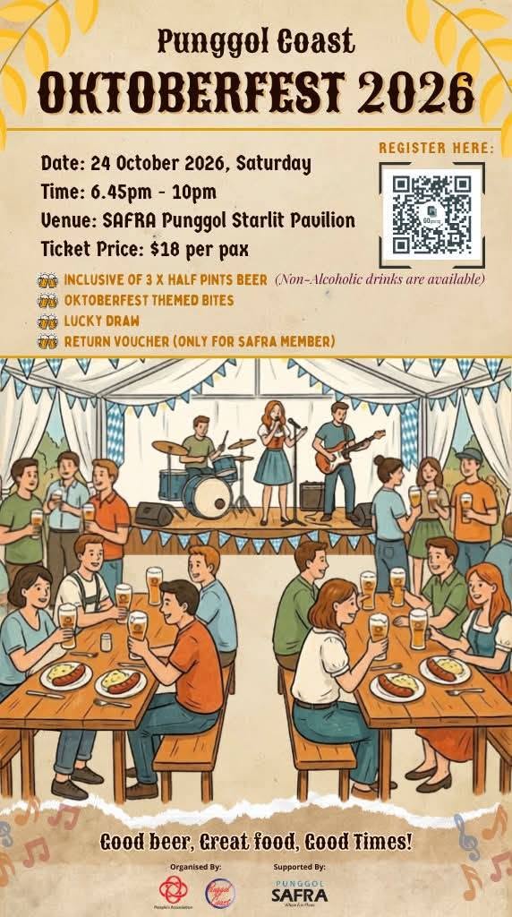 Punggol Coast Oktoberfest 2026: $18 Tickets at SAFRA Punggol Starlit Pavilion