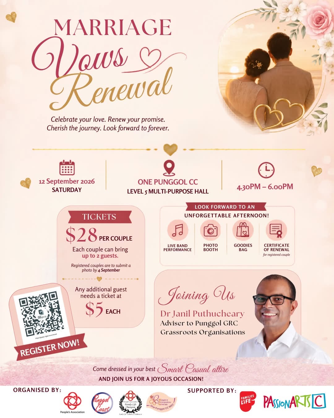 Marriage Vows Renewal 2026 at One Punggol CC on 12 September