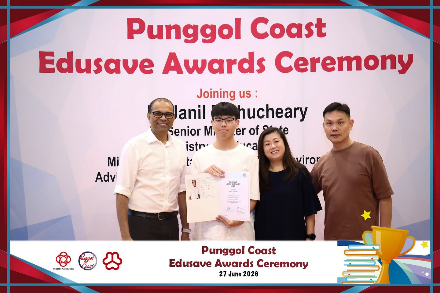 Edusave Award 2025 recipient holding certificate