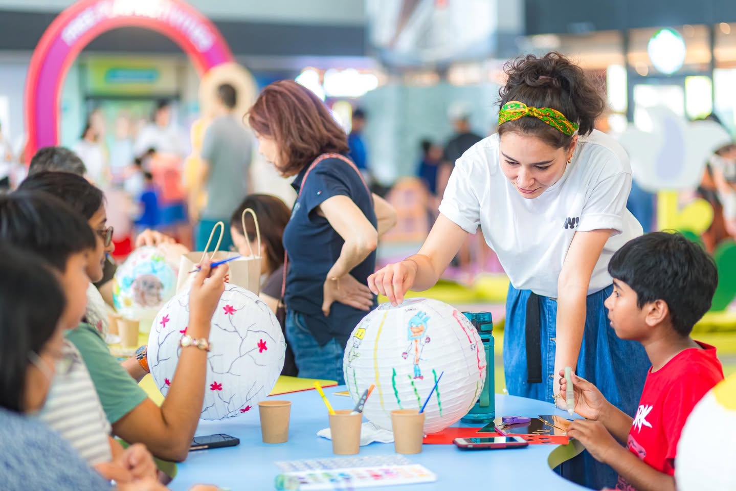 Guests enjoying the innovative displays at WonderLab in Punggol.
