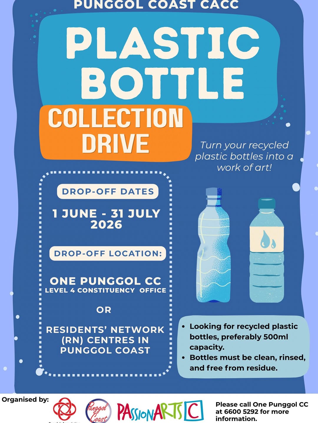 Plastic Bottles Collection Drive at Punggol Coast Runs Through July 2026