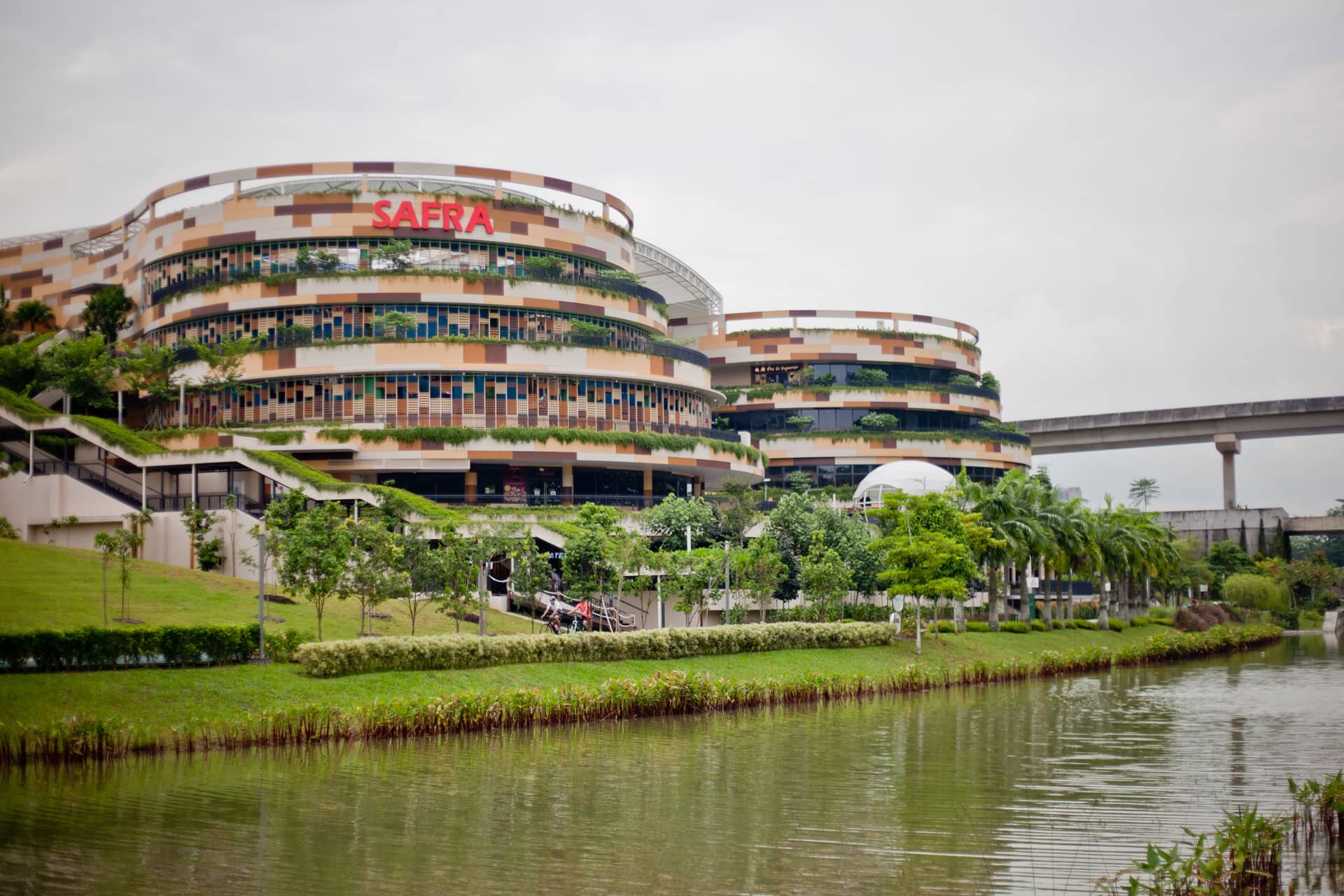Exterior of SAFRA Punggol on the waterway at 9 Sentul Crescent, host club for Learn and Grow Family Fair 2026