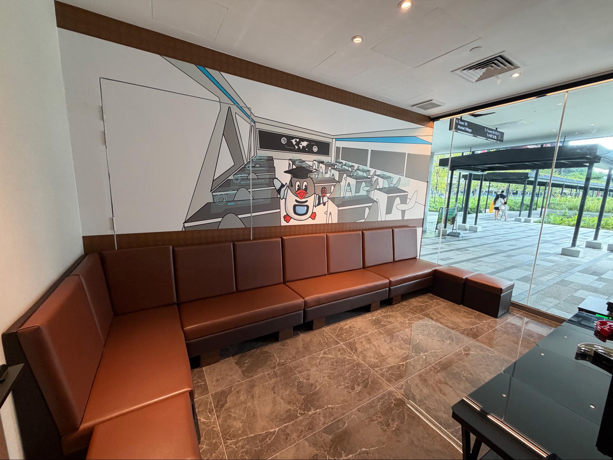 Teo Heng waiting lounge with glass frontage at Punggol Coast Mall Tower 98