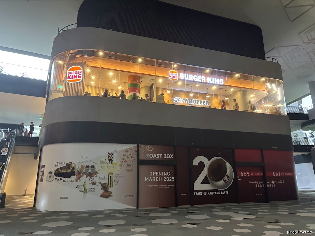 Burger King shop visible on upper floor of a mall building.