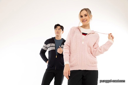 Two models wearing jackets against a plain white background.