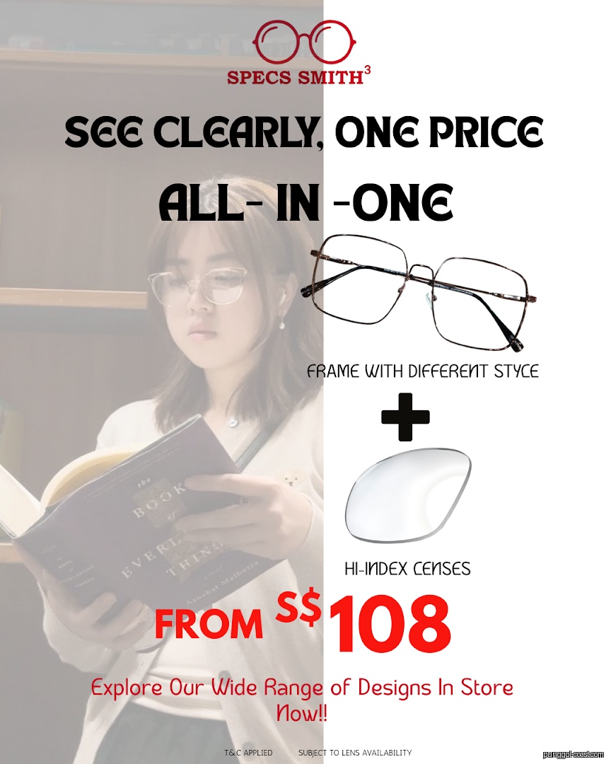 Promotional image for glasses and lenses with an all-in-one price offer.