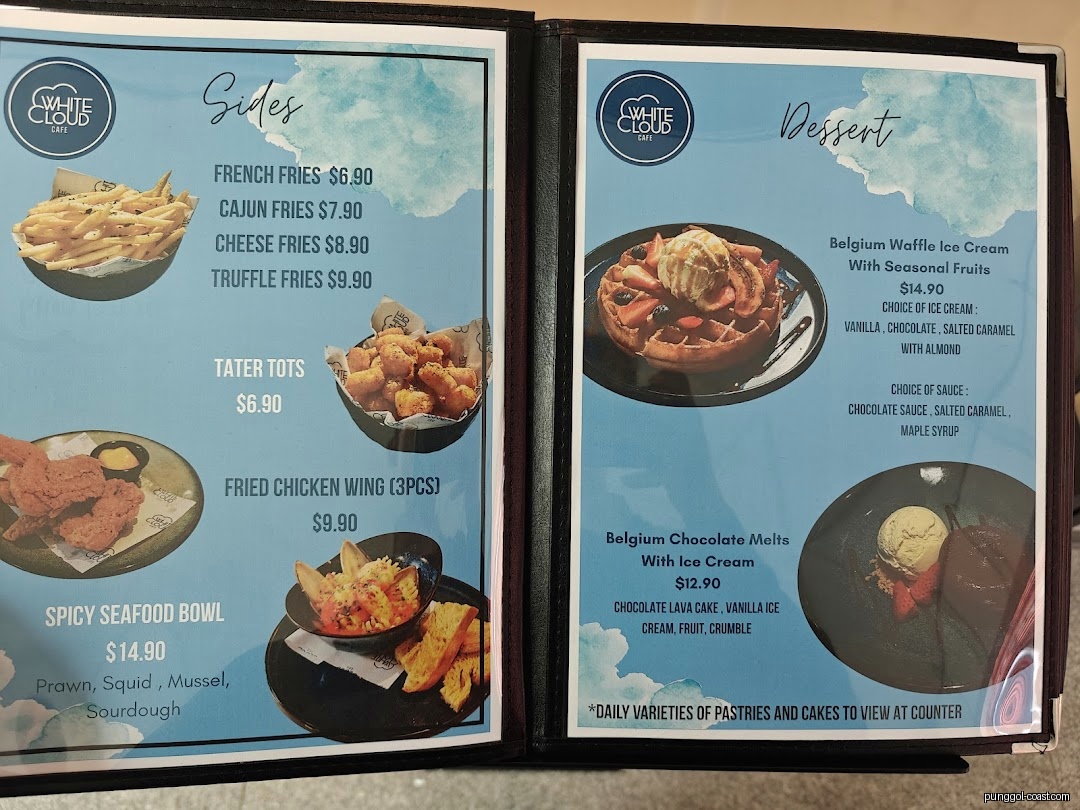 Menu image for White Cloud Cafe.