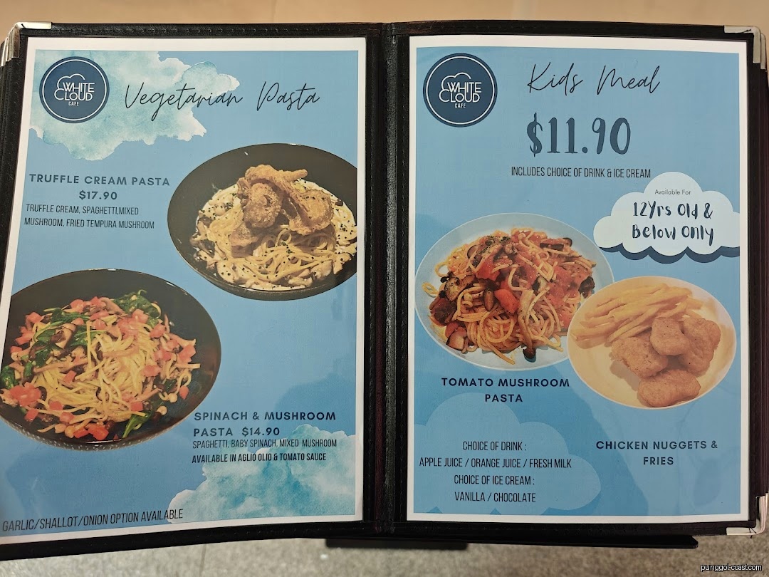 Menu image for White Cloud Cafe.
