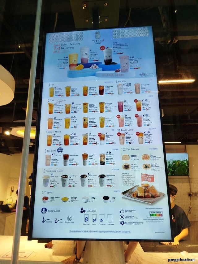 Menu image for Yi Fang Taiwan Fruit Tea - Punggol Coast Mall).